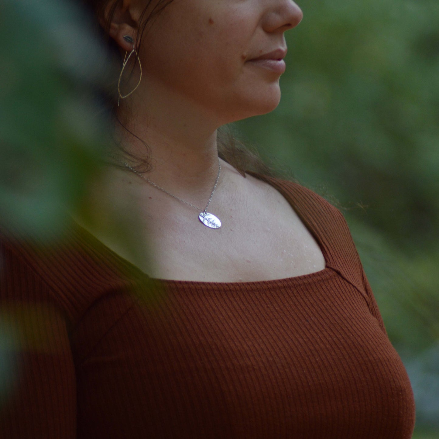 Fern Frond Circle Necklace